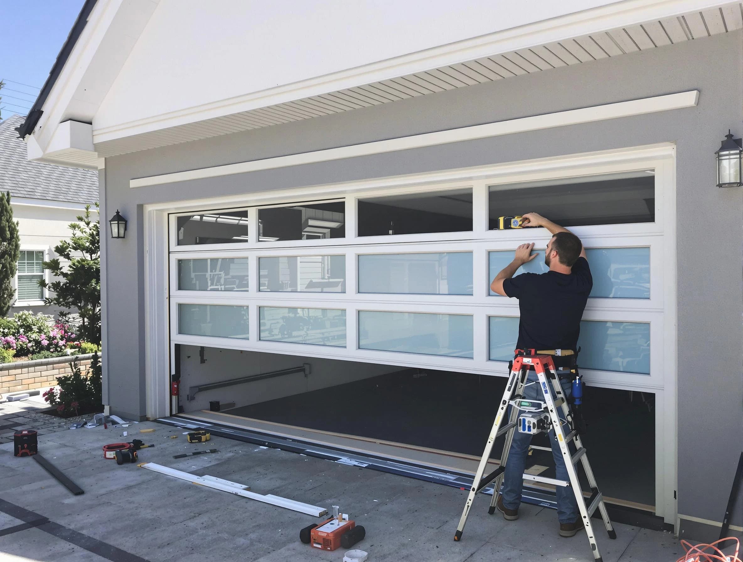USA Garage Door Experts team performing garage door replacement in New Haven