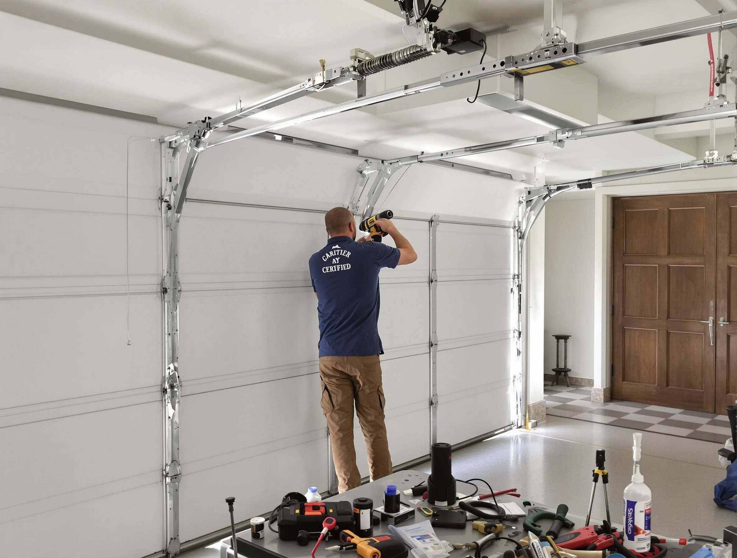 USA Garage Door Experts certified technician performing precision garage door repair in New Haven