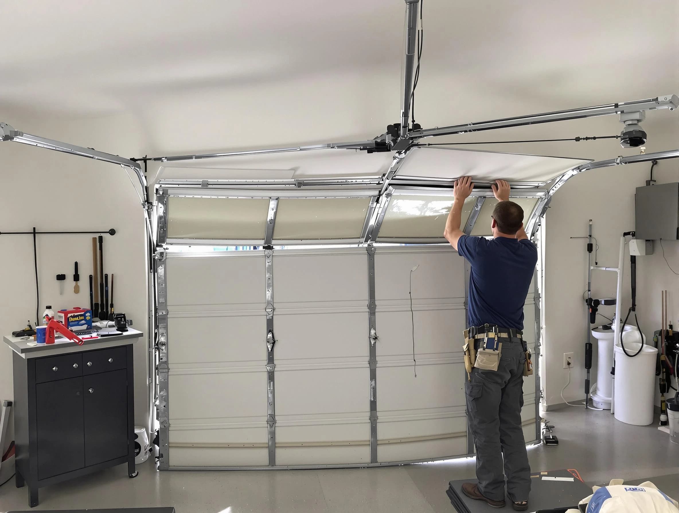 USA Garage Door Experts certified technician performing precision garage door repair in West Haven