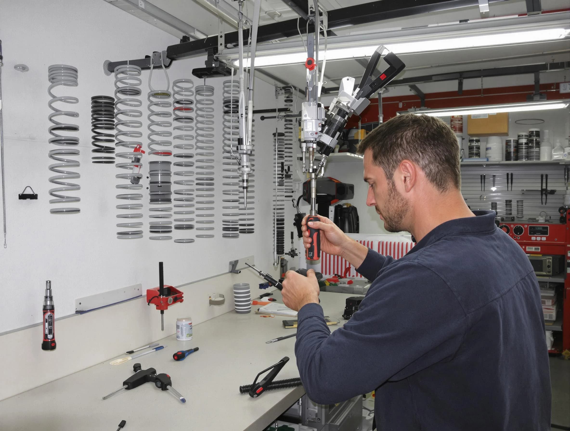 USA Garage Door Experts safety certified technician performing precision spring replacement in New Haven