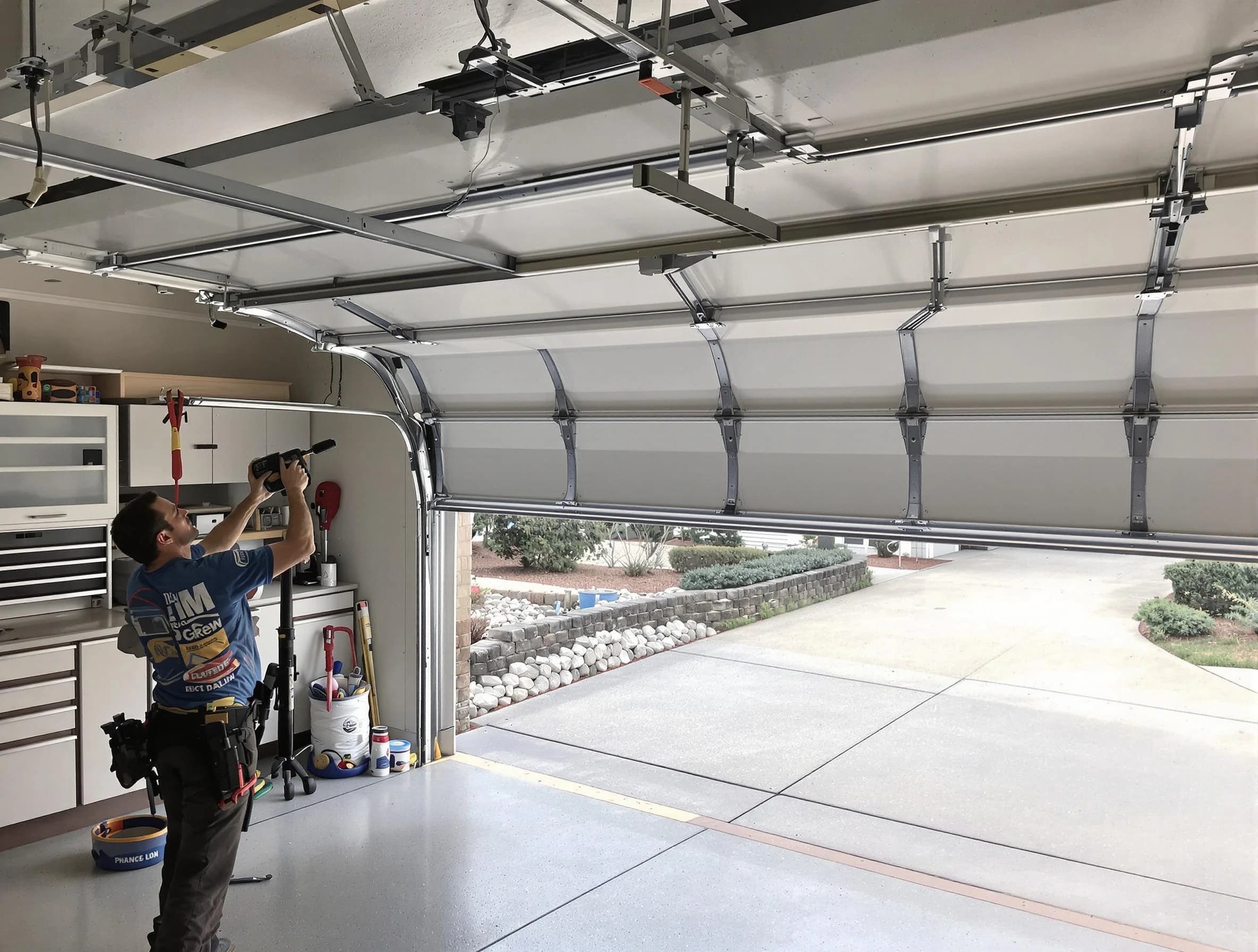 Garage door track repair service by USA Garage Door Experts in New Haven