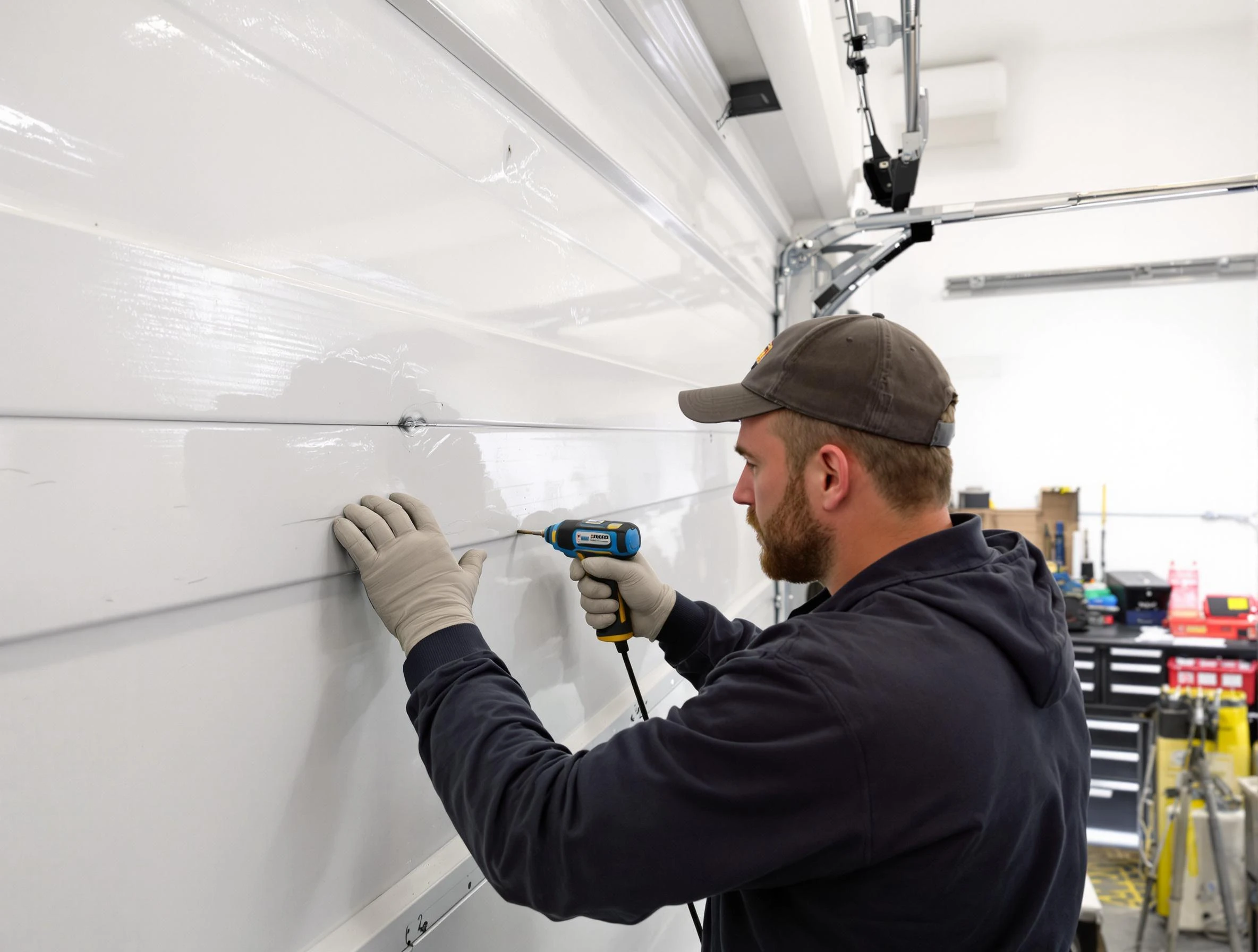 USA Garage Door Experts certified technician performing precision garage door repair in Danbury